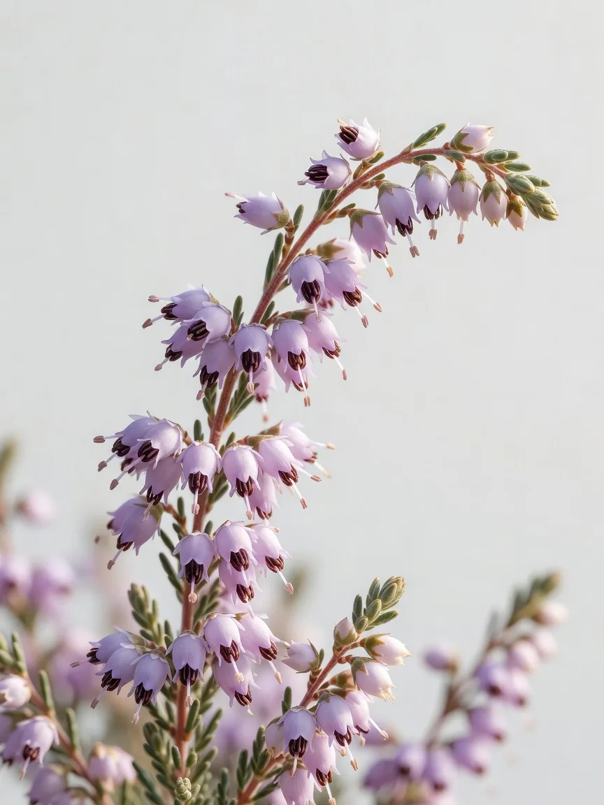 ヘザーの花の接写、精細なマクロ写真